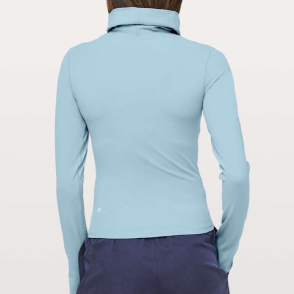 Lululemon Melodic Movement Long Sleeve Cascade Blue Cowl Neck size 12 - Picture 10 of 14